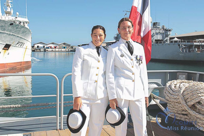 Miss Réunion marraine du bateau militaire Le Champlain