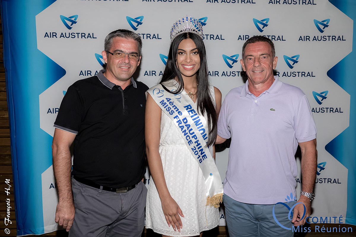 Frank Morel, directeur général institut Indriya, Miss Réunion 2017, et Jean-Marc Grazzini