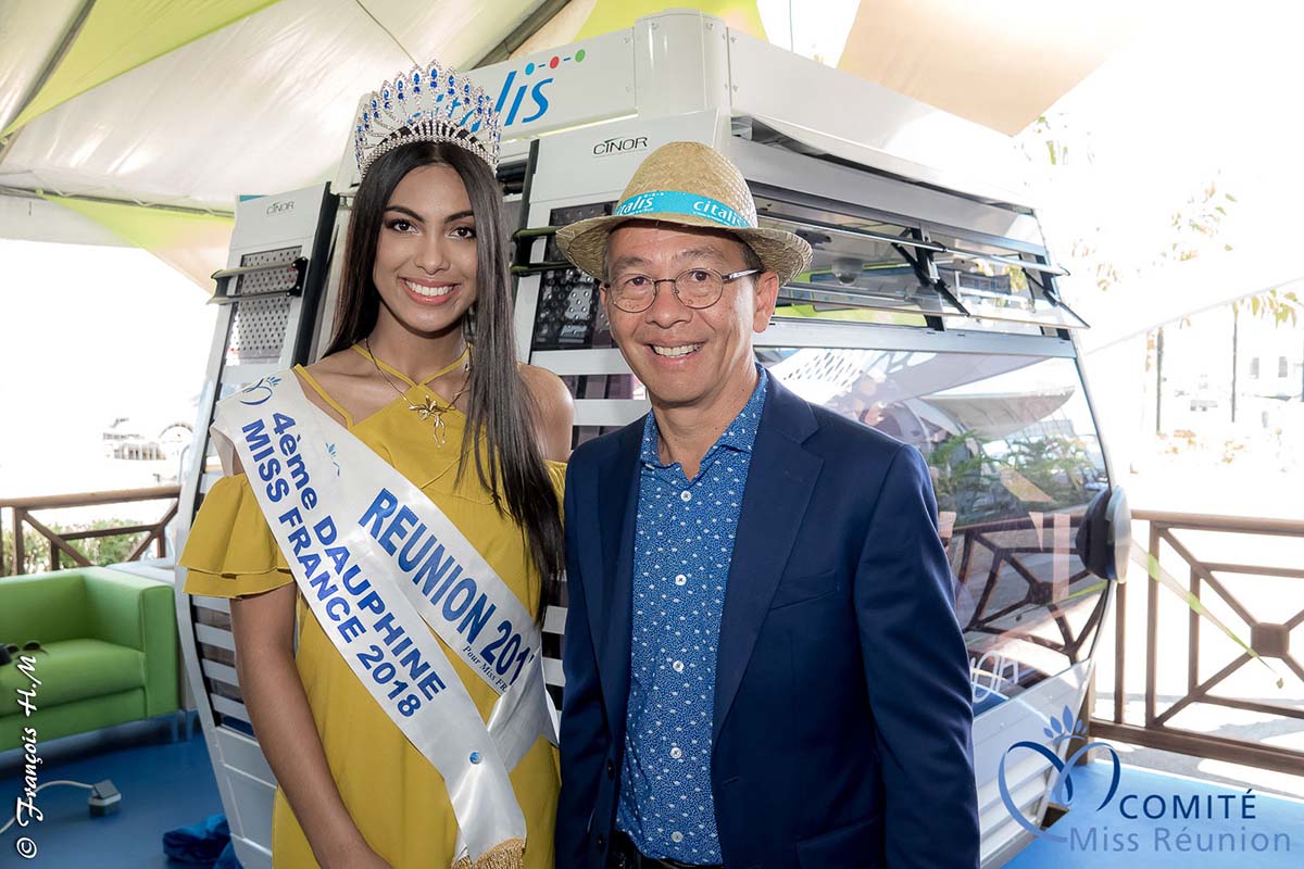 Audrey Chane Pao Kan inaugure la cabine du téléphérique de la Cinor